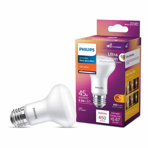 Watt equivalent r20 - 45-watt,